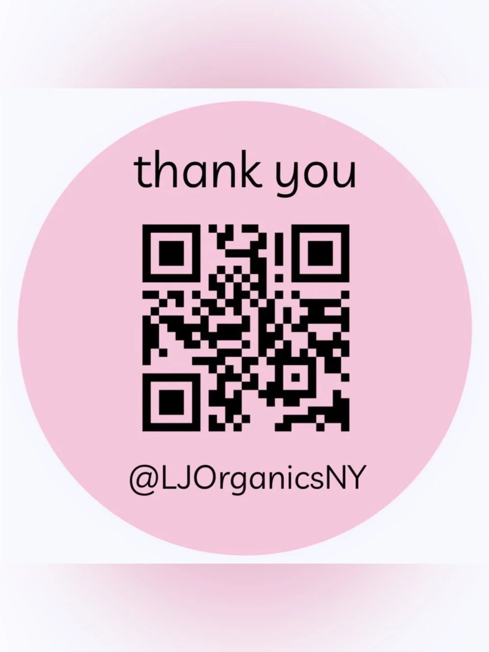 50 CUSTOM STICKERS - 2” ROUND - THANK YOU - W/ YOUR QR CODE & CLOSET NAME - PINK